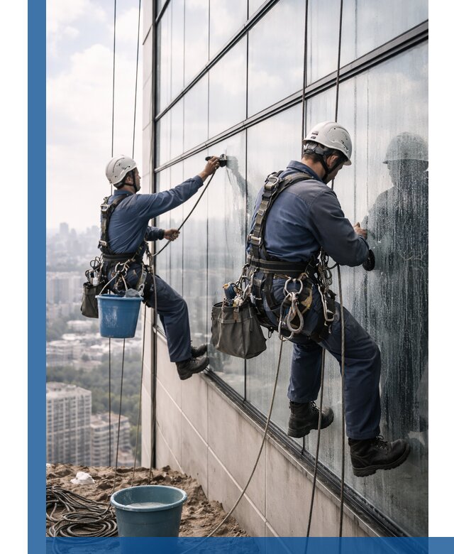 Профессиональная мойка фасадных окон альпинистами в Ельце