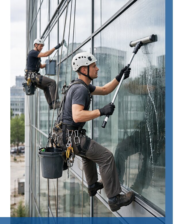 Мойка витражей альпинистами в Ельце от 719 р. под ключ|ВЫСОТНИК-Елц