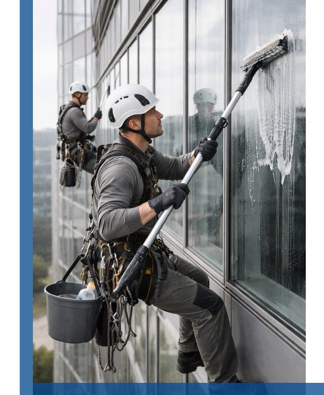 Высотная мойка сплошного остекления с выездом в Ельце