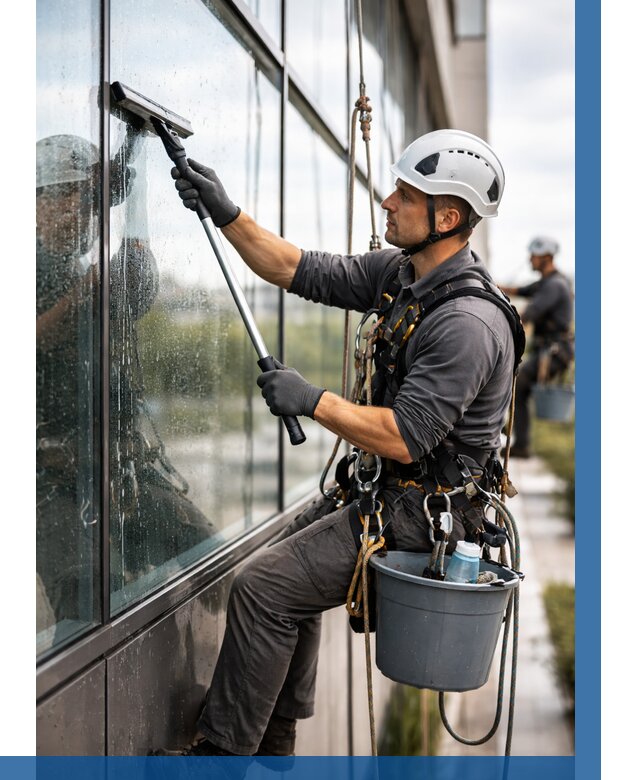 Мойка стеклянных фасадов в Ельце от 205 р. | ВЫСОТНИК-Елц