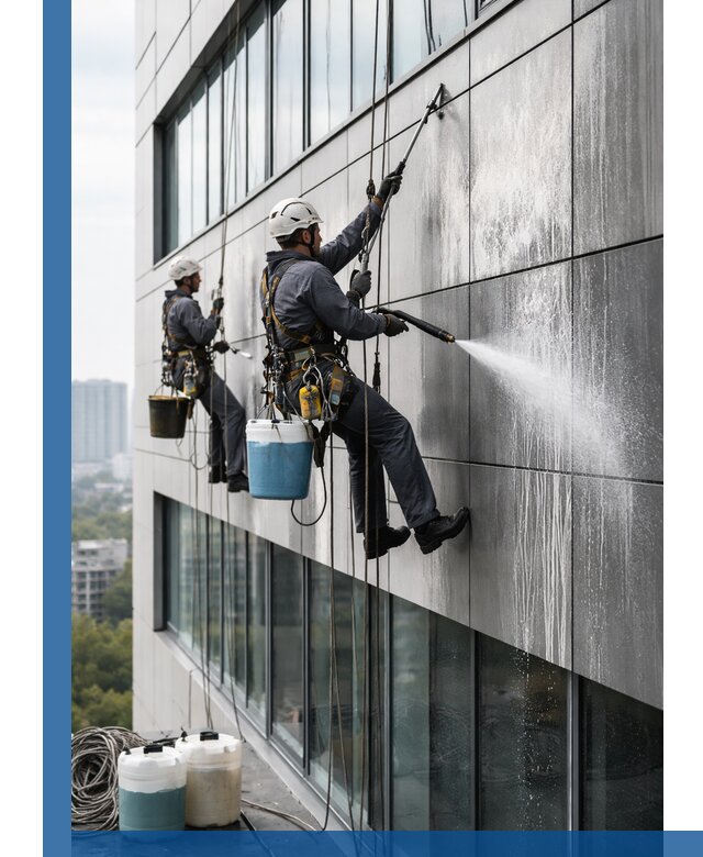 Профессиональная мойка вентилируемых фасадов в Ельце