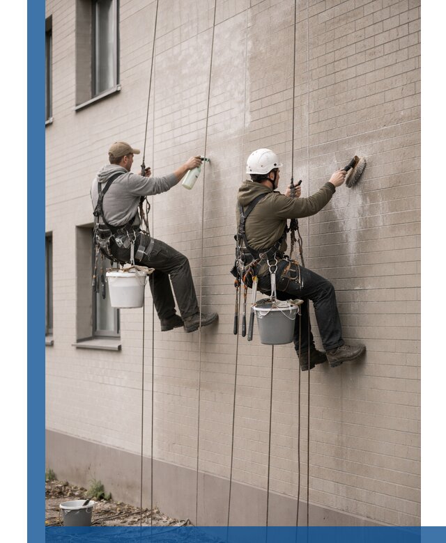 Удаление высолов с фасада зданий в Ельце без повреждений и следов