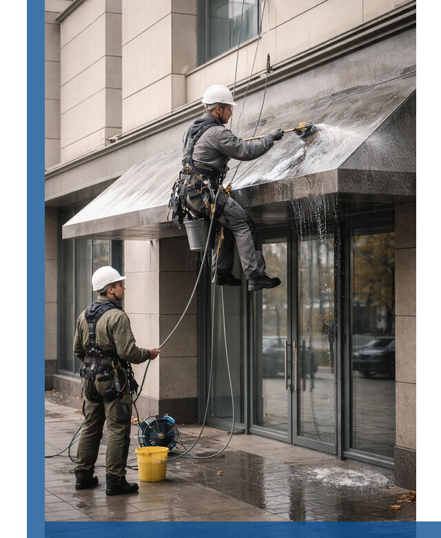 Профессиональная мойка козырьков и навесов в Ельце