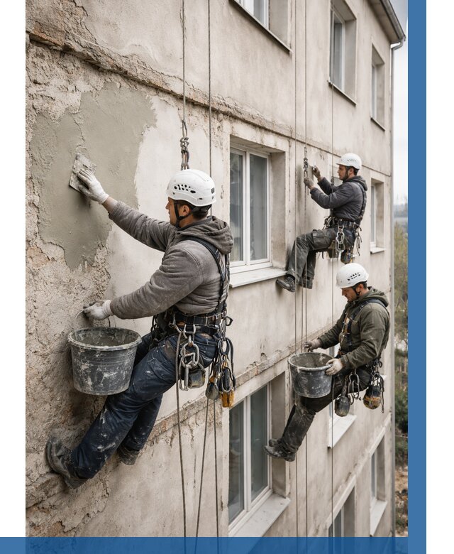 Ремонт штукатурного фасада в Ельце от 770 р. под ключ | ВЫСОТНИК-Елц