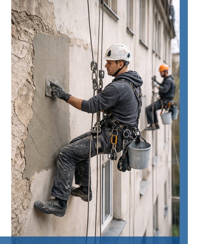 Восстановление штукатурки фасада в Ельце от 1232 р. | ВЫСОТНИК-Елц