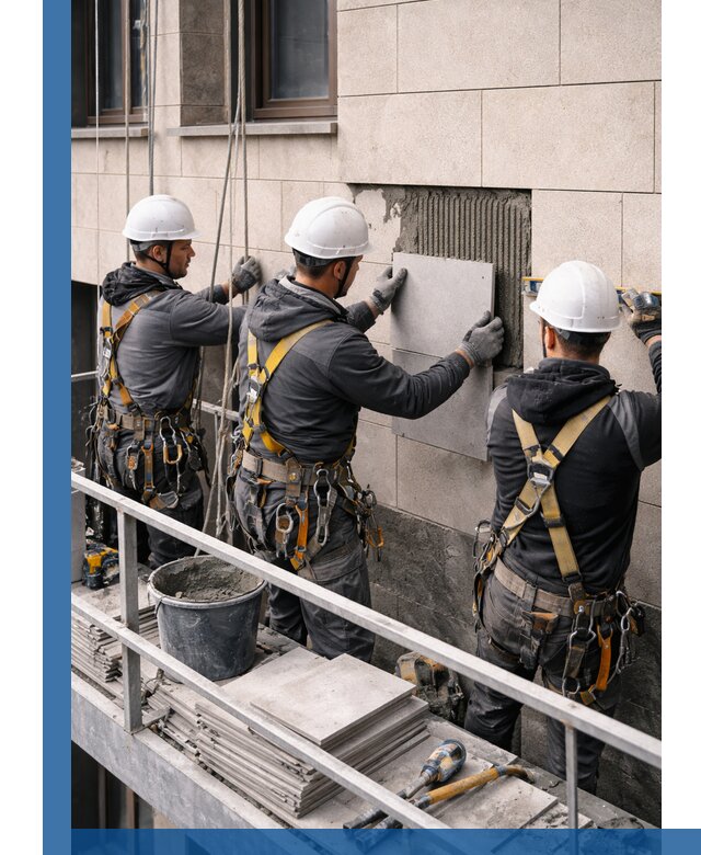 Ремонт облицовки фасада плиткой в Ельце с гарантией