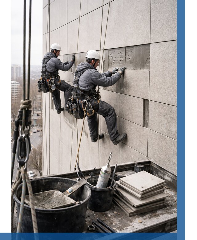 Ремонт фасада из керамогранита в Ельце от 2567 р. | ВЫСОТНИК-Елц