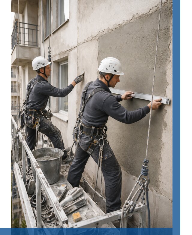 Штукатурка фасада на высоте в Ельце от 924 р. | ВЫСОТНИК-Елц