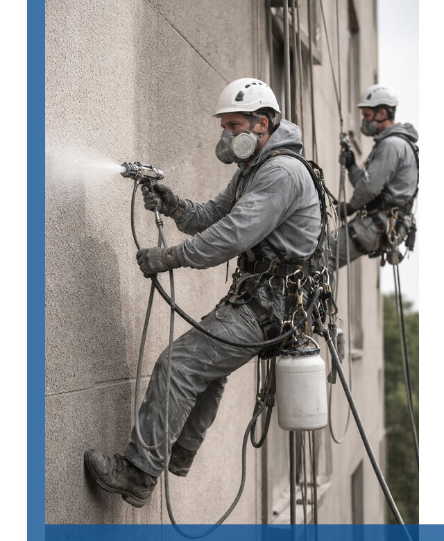 Безвоздушная покраска фасадов зданий в Ельце профессионально