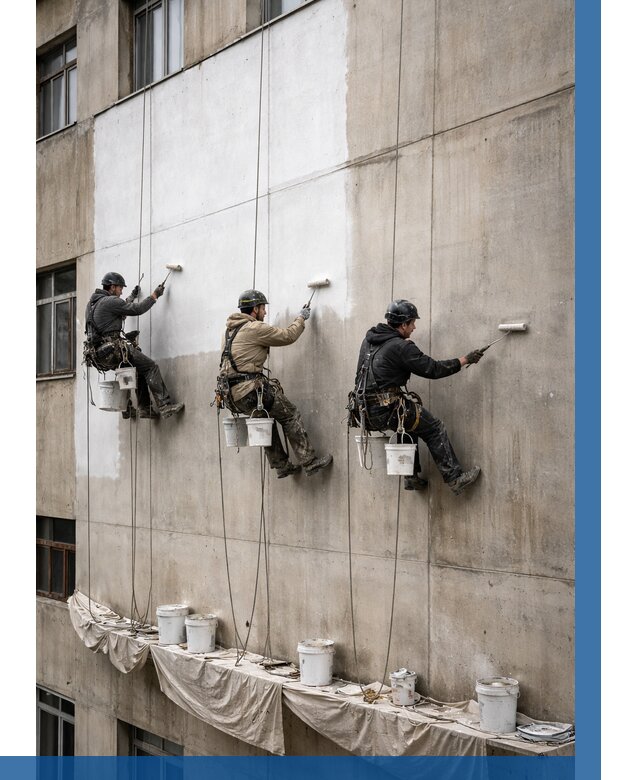 Покраска бетонного фасада в Ельце от 359 р за м2 | ВЫСОТНИК-Елц