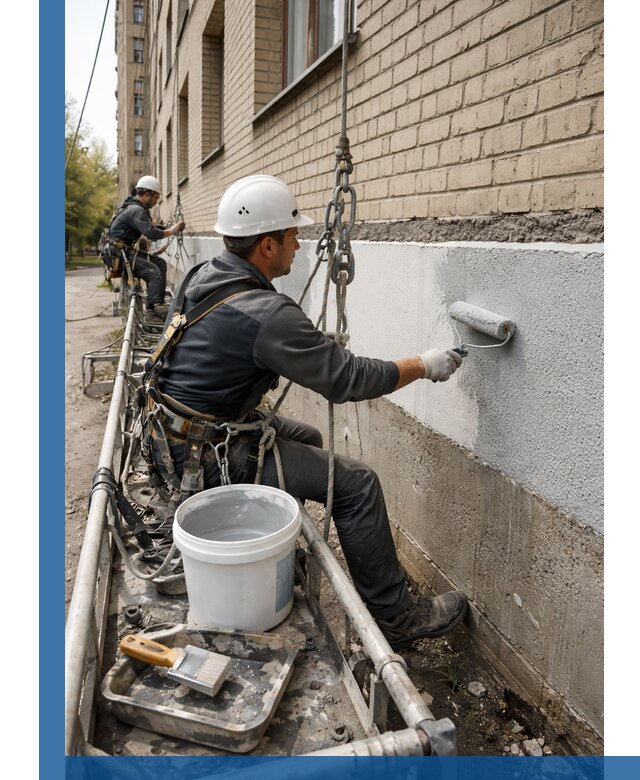 Окраска цоколя здания в Ельце профессионально и надежно