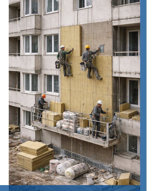 Утепление фасада минватой в Ельце от 1540 р. | ВЫСОТНИК-Елц