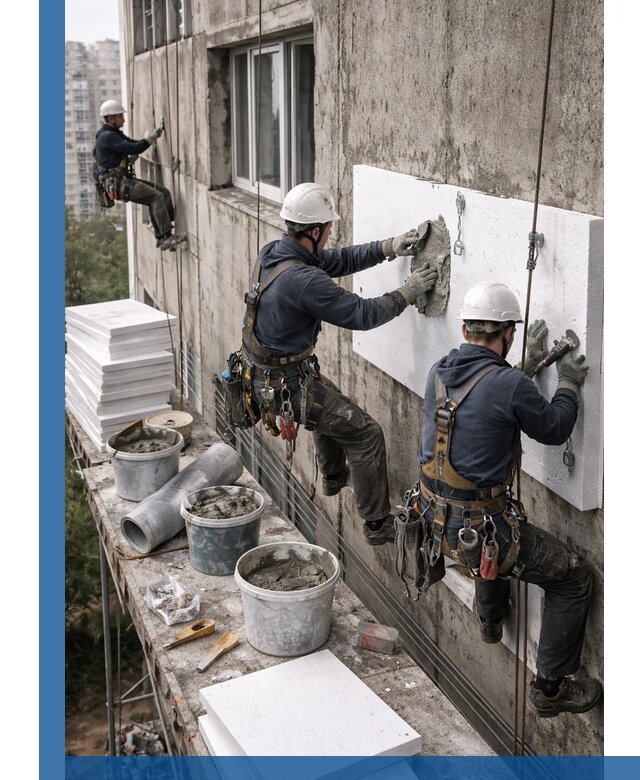 Утепление фасада пенополистиролом в Ельце под ключ