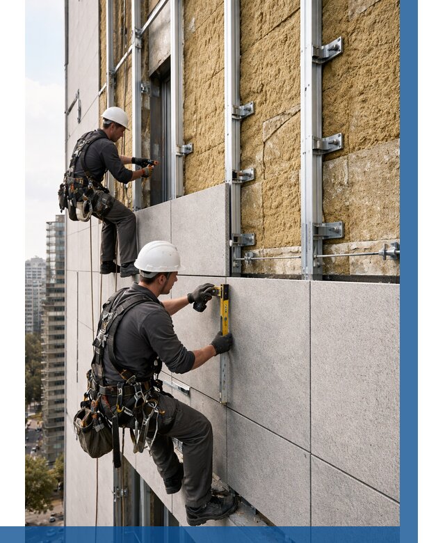 Монтаж вентилируемого фасада в Ельце от 3594 р. | ВЫСОТНИК-Елц