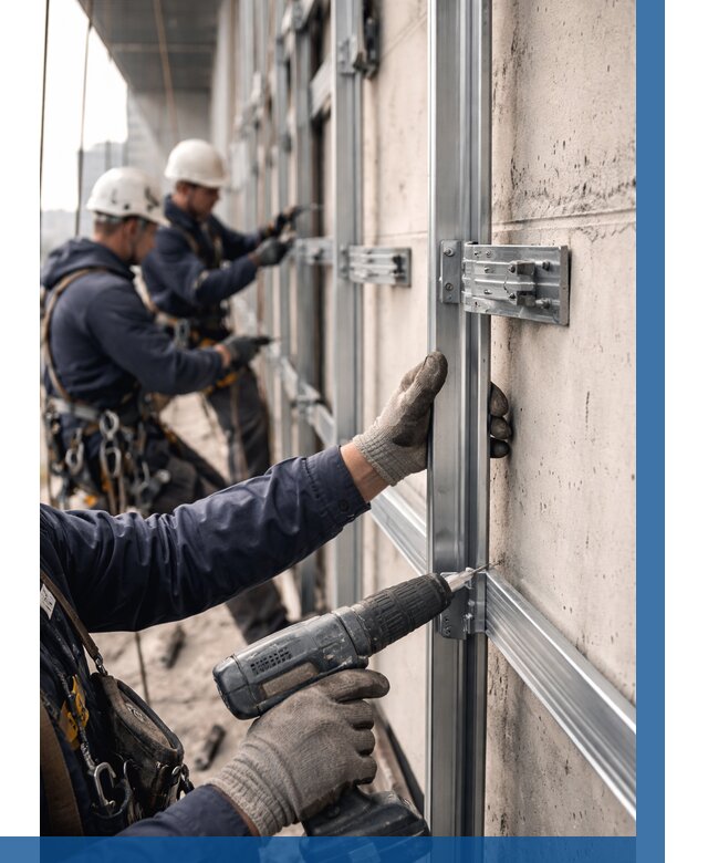 Монтаж подсистемы вентфасада в Ельце от 873 р. | ВЫСОТНИК-Елц