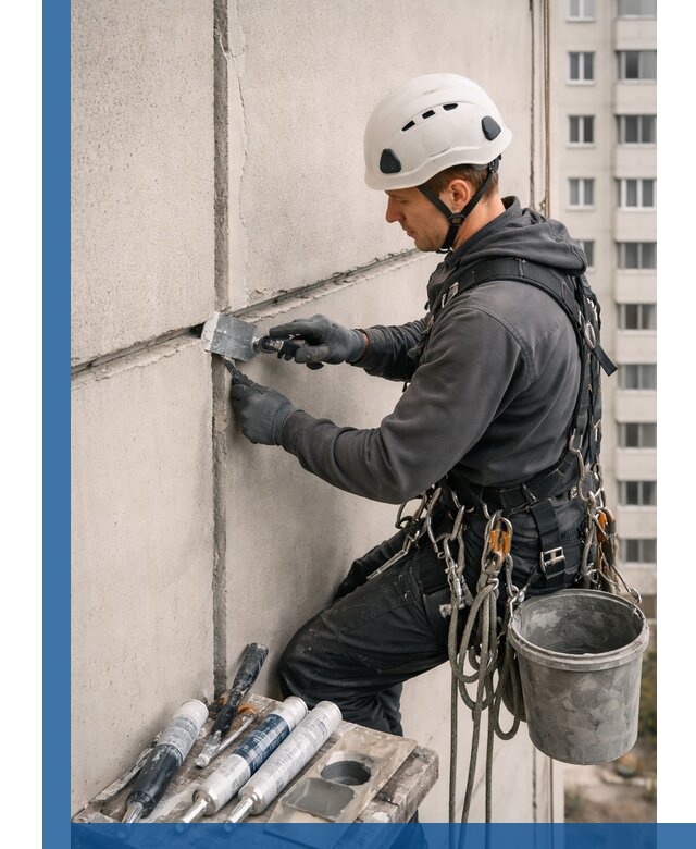 Ремонт межпанельных швов в Ельце герметизация и восстановление