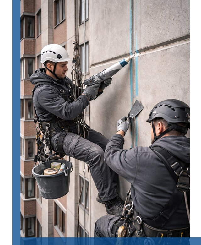 Вторичная герметизация швов фасада и кровли в Ельце