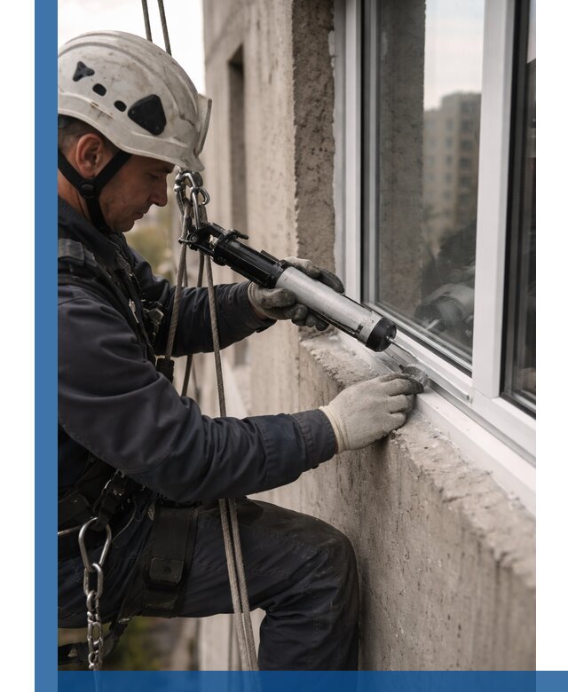 Герметизация оконных швов снаружи в Ельце профессионально