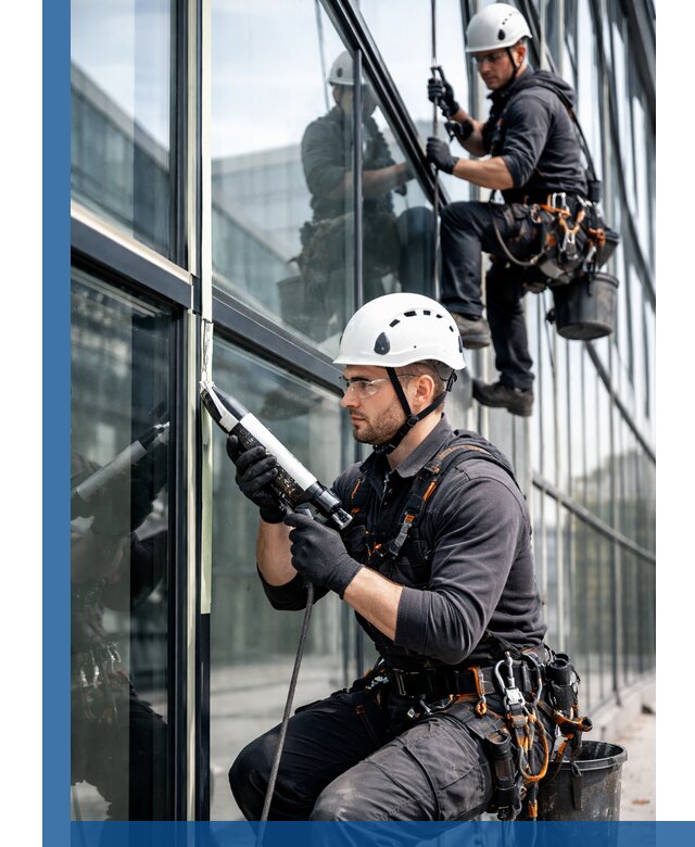 Герметизация витражных швов в Ельце для зданий и фасадов