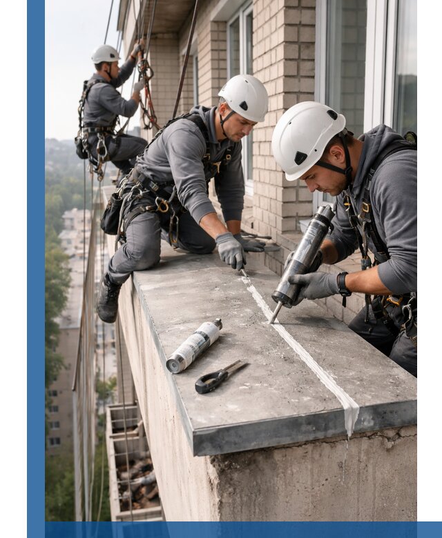 Герметизация балконного козырька в Ельце профессионально