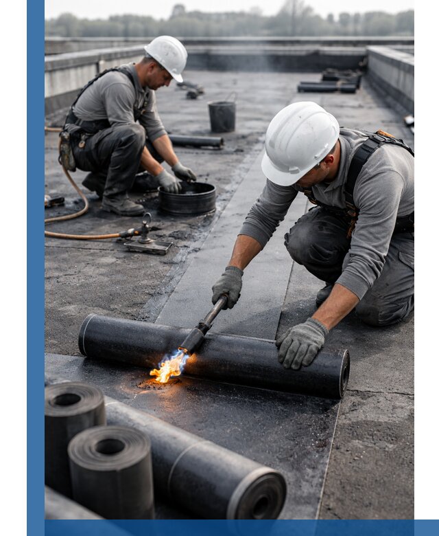 Ремонт рулонной кровли в Ельце герметизация и восстановление