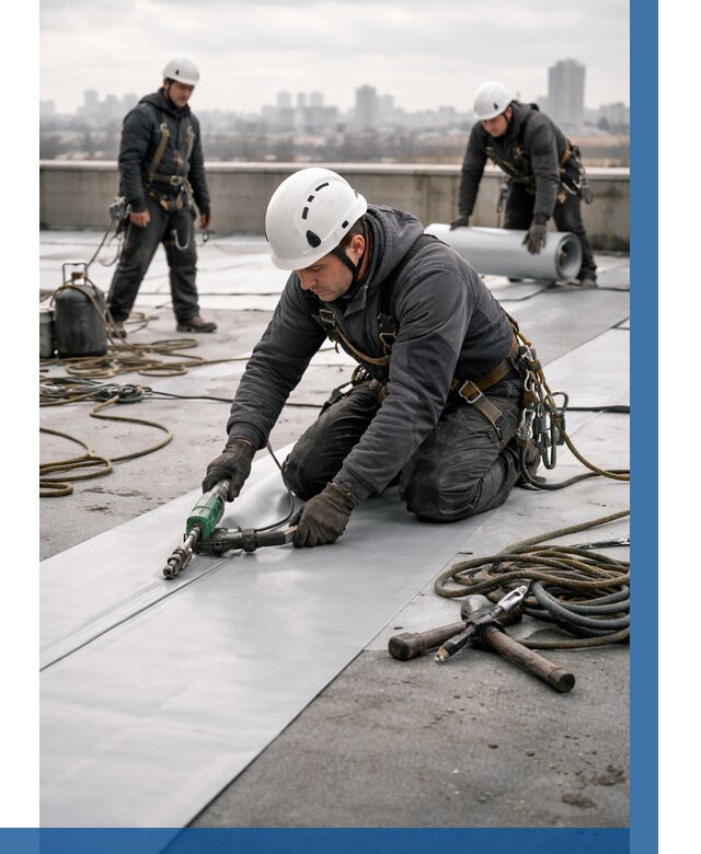 Ремонт мембранной кровли в Ельце от 1848 р./м2 | ВЫСОТНИК-Елц