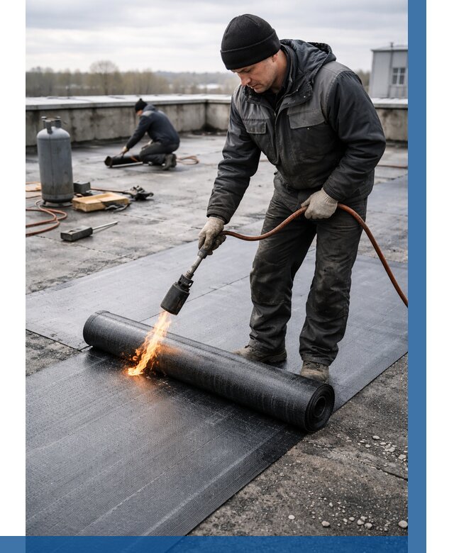 Ремонт наплавляемой кровли в Ельце от 719 р. | ВЫСОТНИК-Елц