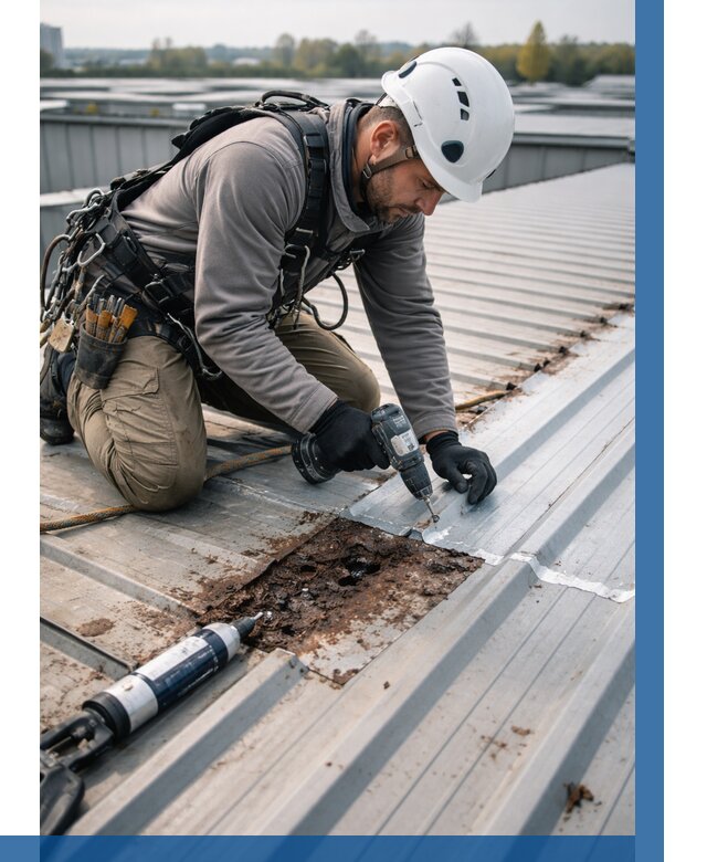 Ремонт профнастила на кровле в Ельце от 719 р. | ВЫСОТНИК-Елц