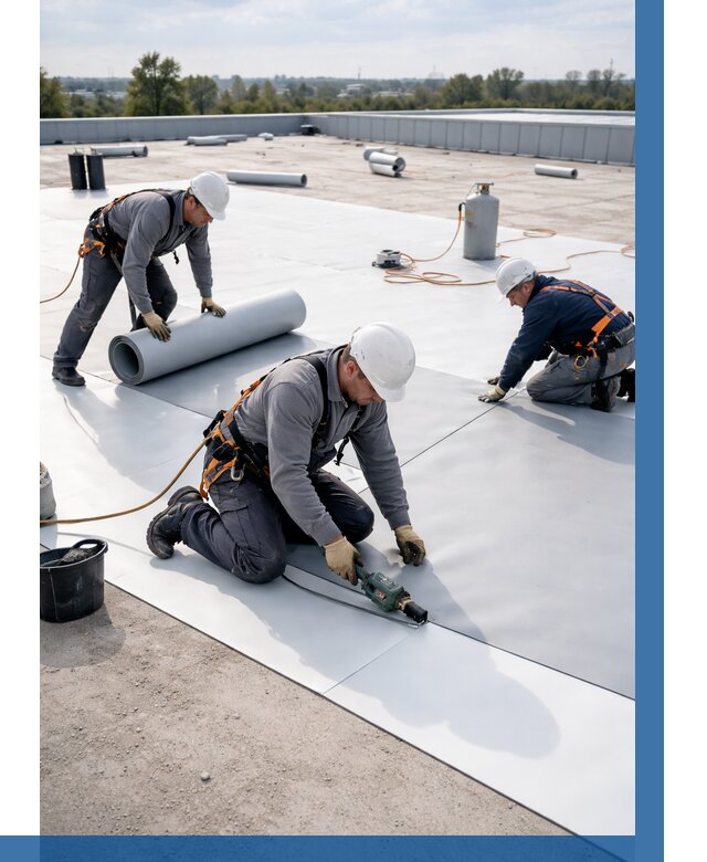 Монтаж мембранной кровли под ключ в Ельце от 1232 р. | ВЫСОТНИК-Елц