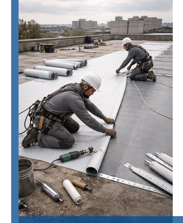 Монтаж мембранной кровли в Ельце для промышленных зданий