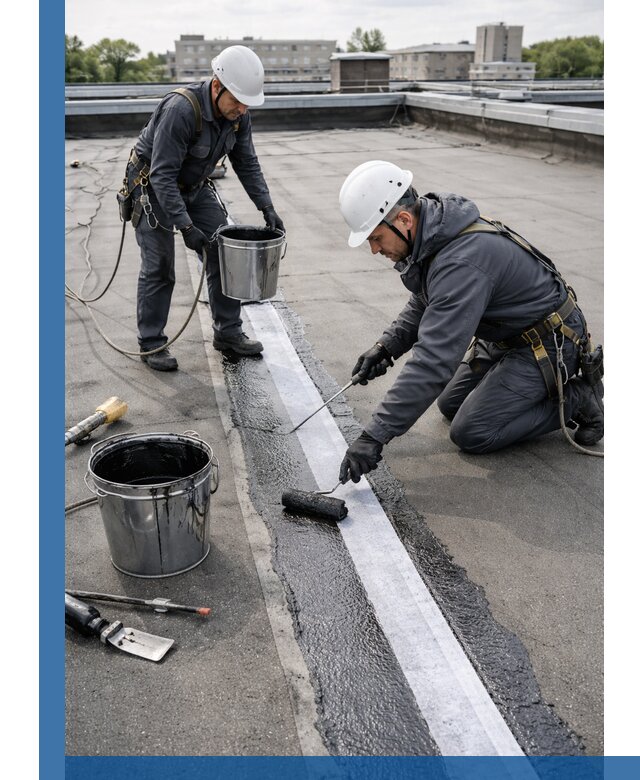 Гидроизоляция кровли мастикой в Ельце надежная защита