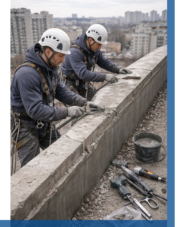 Ремонт парапета на кровле в Ельце от 1540 р. | ВЫСОТНИК-Елц