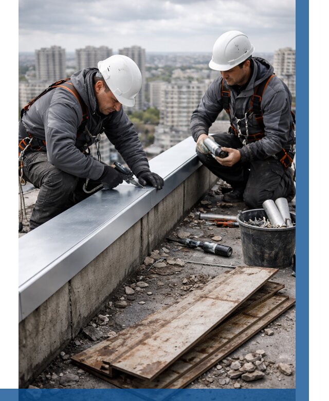 Замена парапетных крышек под ключ в Ельце от 1232 р. | ВЫСОТНИК-Елц