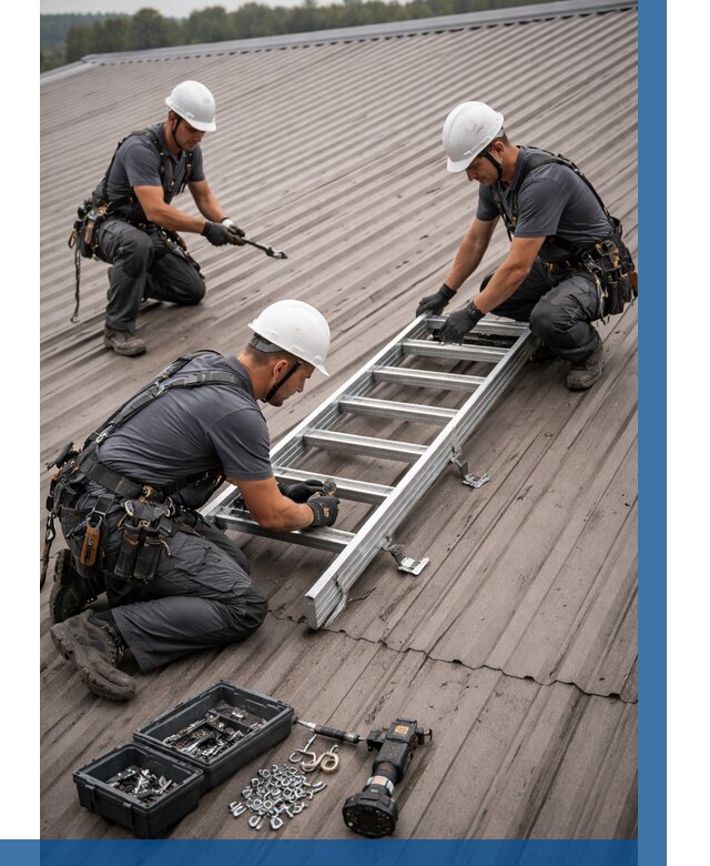 Монтаж кровельной лестницы в Ельце от 4621 р. | ВЫСОТНИК-Елц