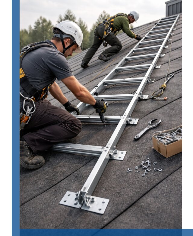 Профессиональный монтаж кровельной лестницы в Ельце под ключ