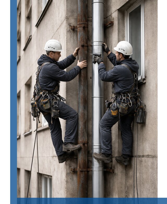 Замена водосточных труб в Ельце: монтаж и демонтаж под ключ