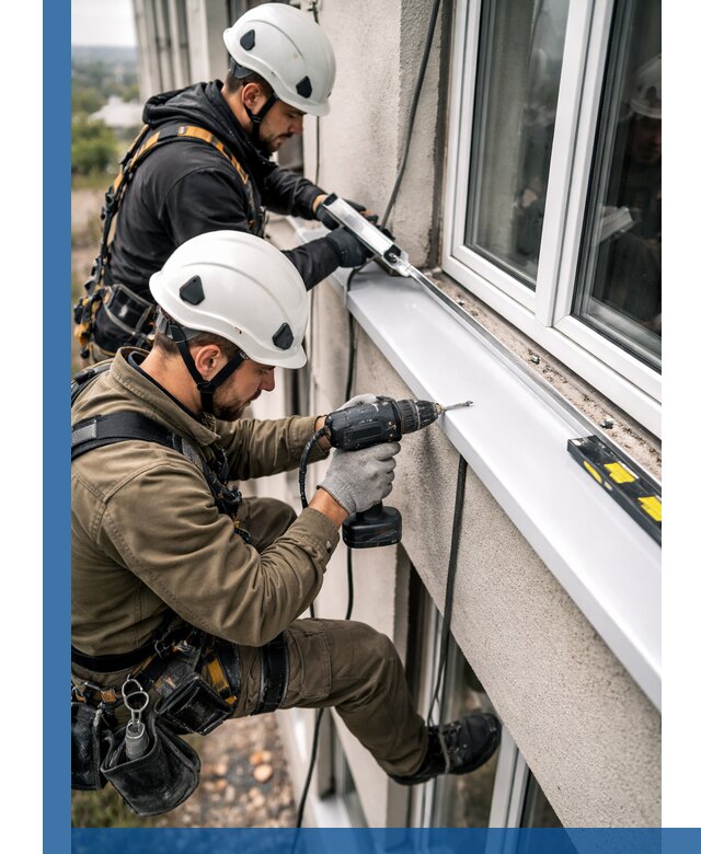Профессиональный монтаж оконных отливов и отведения воды в Ельце