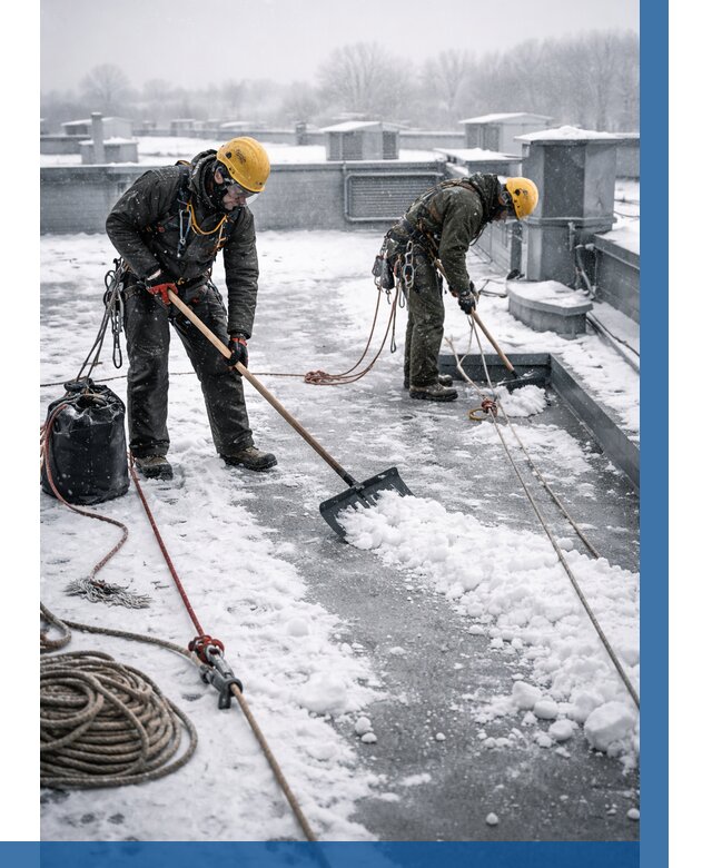 Очистка крыши от снега в Ельце от 7701 р. | ВЫСОТНИК-Елц