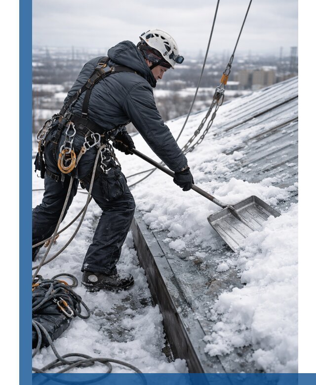 Профессиональная очистка кровли от снега и наледи в Ельце