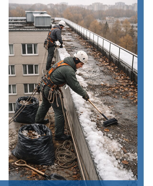 Очистка кровли по периметру в Ельце от 565 р. | ВЫСОТНИК-Елц