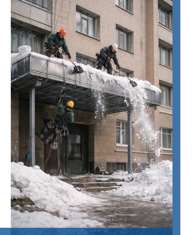 Очистка козырьков от снега в Ельце от 3594 р. | ВЫСОТНИК-Елц