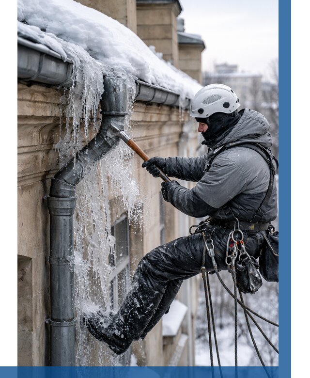 Очистка водостоков от льда в Ельце от 3594 р. | ВЫСОТНИК-Елц