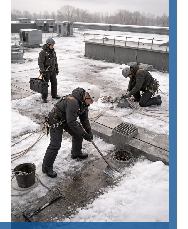 Абонентское обслуживание кровли зимой в Ельце от 8214 р. | ВЫСОТНИК-Елц