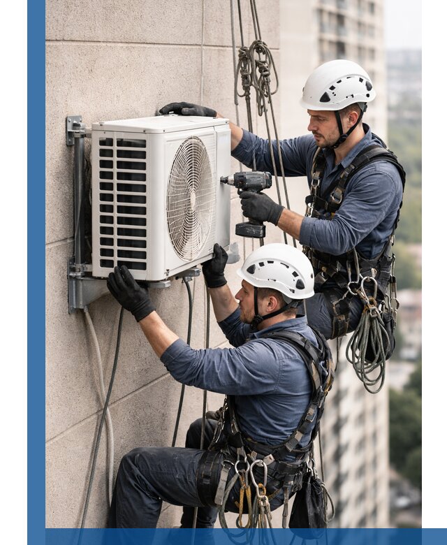 Монтаж внешнего блока кондиционера в Ельце установка и крепление