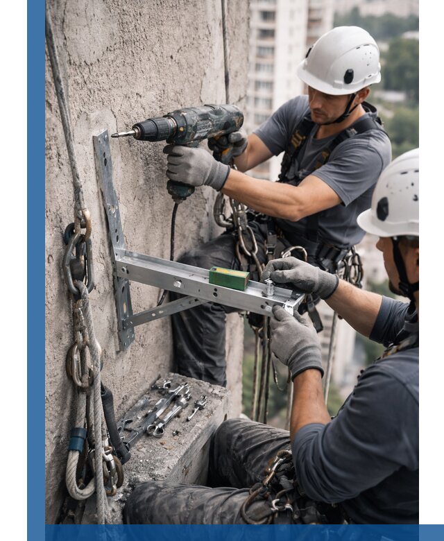 Установка кронштейнов кондиционера и крепежа в Ельце