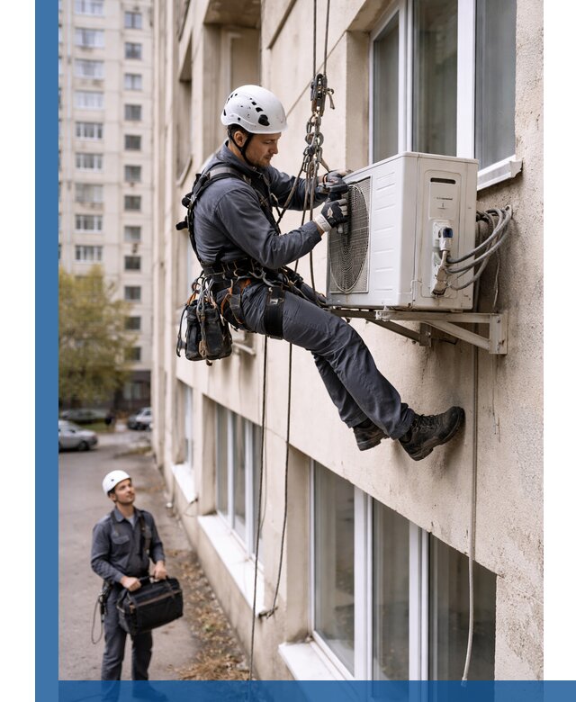 Демонтаж внешнего блока кондиционера в Ельце профессионально