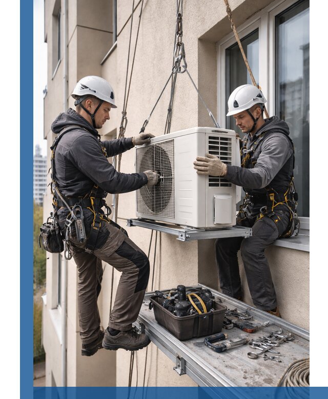 Перенос внешнего блока кондиционера в Ельце с монтажом и крепежом