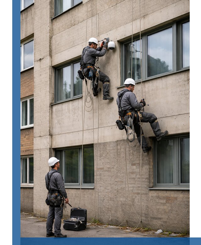 Монтаж фасадных камер видеонаблюдения в Ельце под ключ