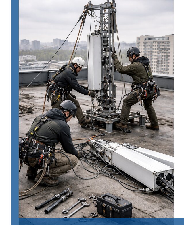 Демонтаж антенн на крыше зданий в Ельце с гарантией