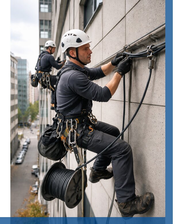 Прокладка кабеля по фасаду в Ельце от 359 р. | ВЫСОТНИК-Елц